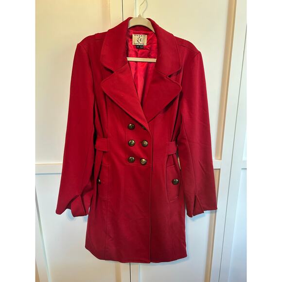 Vintage Ice Red Double Breasted Jacket 14 NWOT - Picture 1 of 5